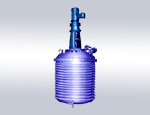 Outer half-tube, coiled tube type reaction kettle